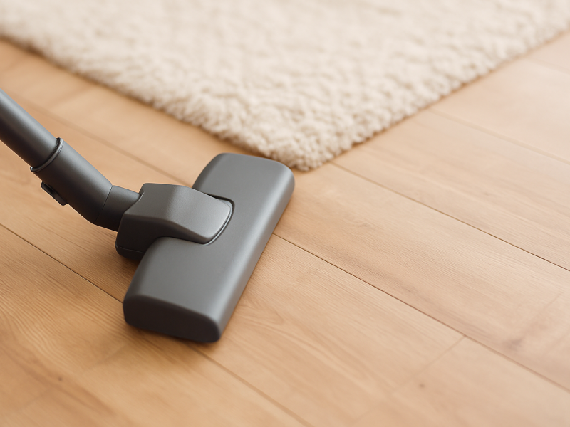 Vacuum cleaning hardwood floor and carpet