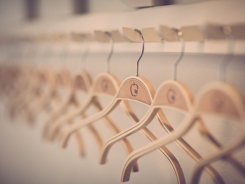 empty hangers from cleaning service